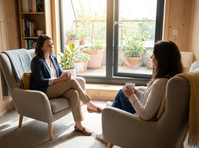 Individualna psihoterapija v SM kliniki – psiholog v pogovoru s pacientom